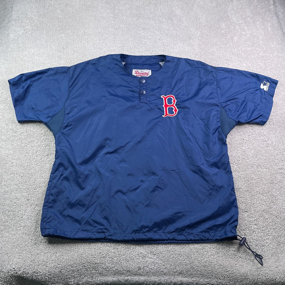 Vintage Boston Red Sox Jacket Men Large Blue Starter Diamond Collection Pullover